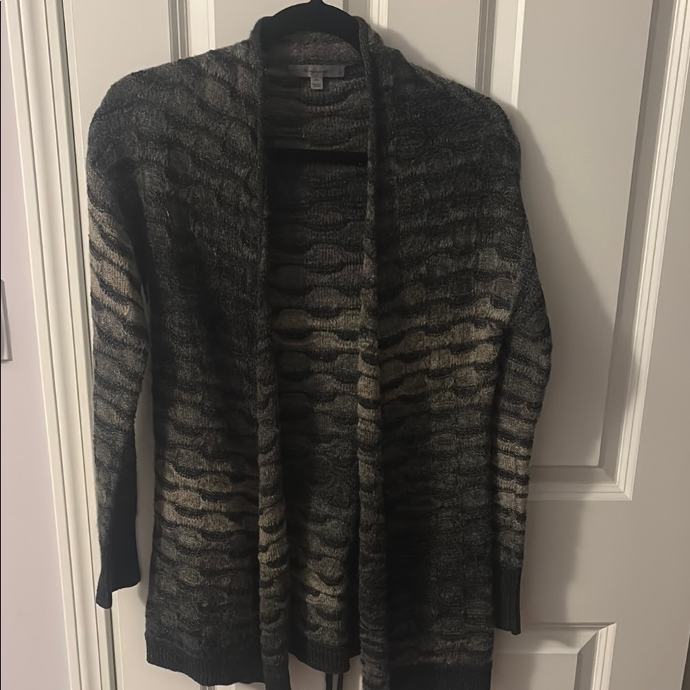 Chic Black and Gray Open Cardigan
